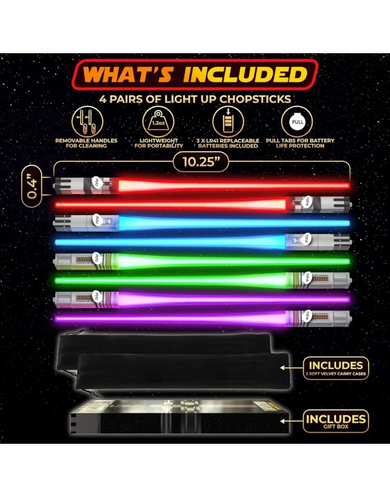 LIGHTSABER CHOPSTICKS LIGHT UP CHOPSTICK LED