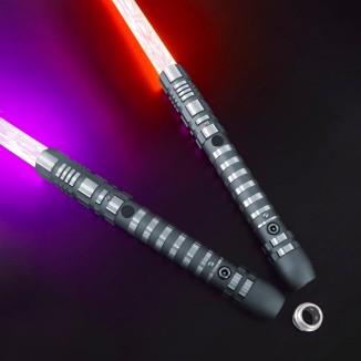 Dueling Lightsaber,Metal Hilt Force Fx Double Light Saber, 2-in-1 FX Ghost Rechargeable Lightsabers