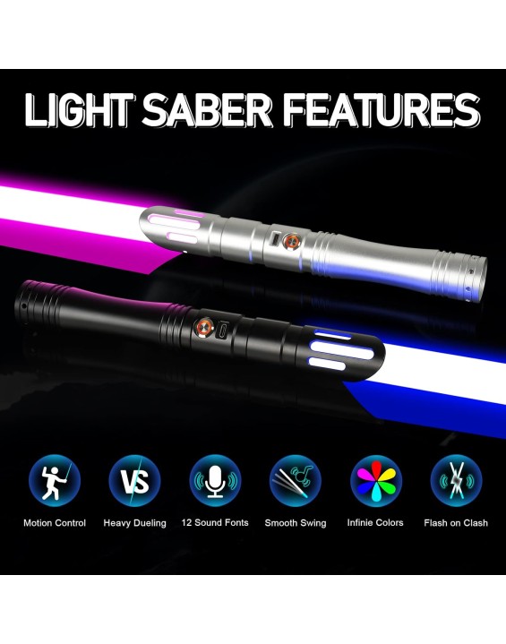 Dueling Lightsaber Smooth Swing Heavy Duty Light Sabers