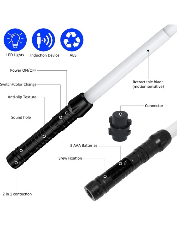 Light Up Saber with FX Sound, Light Sabers for Kids with Realistic Handle