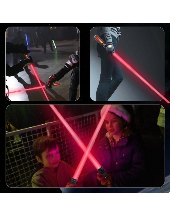 LED FX Light Swords, Expandable Lightup Sabers with Sound and Glowing Handle