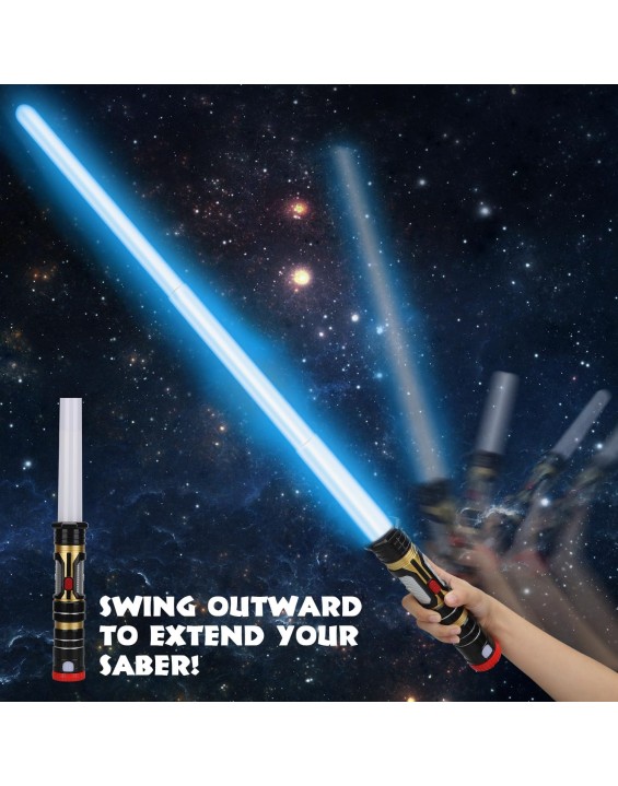 4 Pack Lightup Saber, Telescopic Extendable