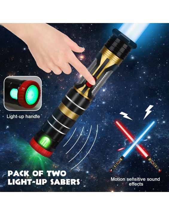 4 Pack Lightup Saber, Telescopic Extendable