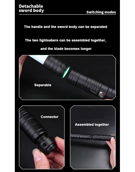 Lightsaber Rechargeable Cosplay RGB connectable 2-in-1 Lightsaber RGB Color Advanced Alloy hilt Lightsaber