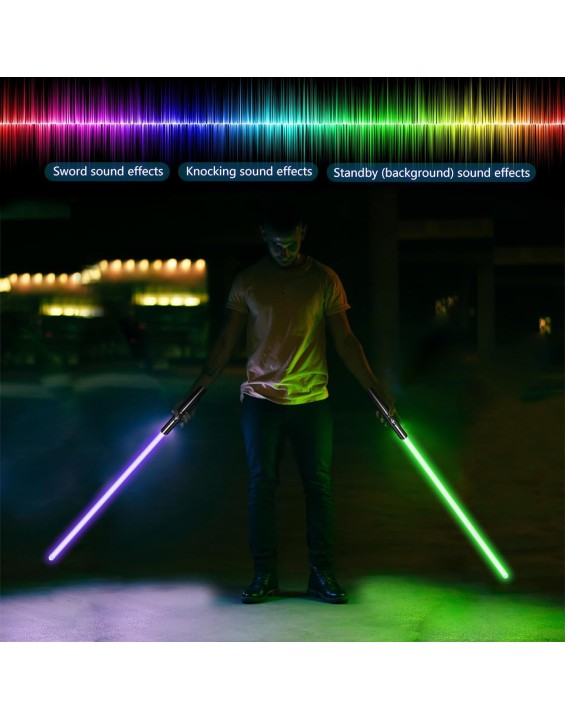 Lightsaber Rechargeable 7 RGB Color Metal Hilt Dueling LED Light Saber