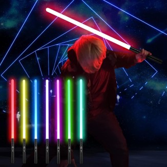 Lischwert RGB Lightsaber, RGB 7 Colors Metal Hilt Lightsabers, USB Rechargeable Light Sword