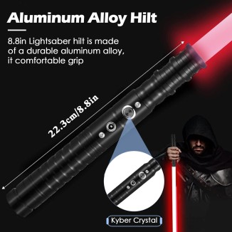 Lischwert RGB Lightsaber, RGB 7 Colors Metal Hilt Lightsabers, USB Rechargeable Light Sword