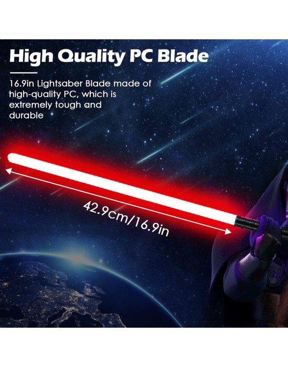 Lischwert RGB Lightsaber, RGB 7 Colors Metal Hilt Lightsabers, USB Rechargeable Light Sword