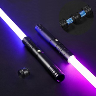 2 in 1 Dueling Lightsaber Alloy Handle 15 Colors Light Saber Type-C Rechargeable 3 Modes Lightsaber