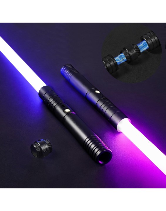 2 in 1 Dueling Lightsaber Alloy Handle 15 Colors Light Saber Type-C Rechargeable 3 Modes Lightsaber