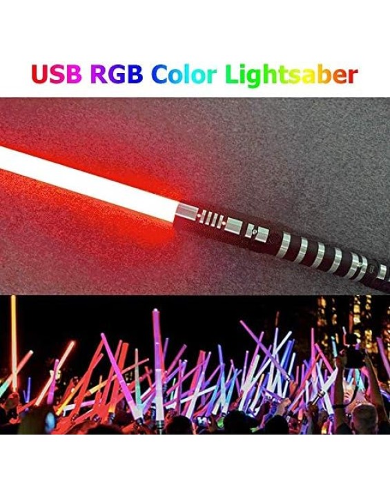 Lightsaber, 16-Color RGB Lightsabers USB Charging Force Lighting Saber