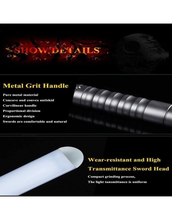 Lightsaber Metal Aluminum Handle, Force FX Saber with 2 Modes of Sound and Light (Motion Sensitive)