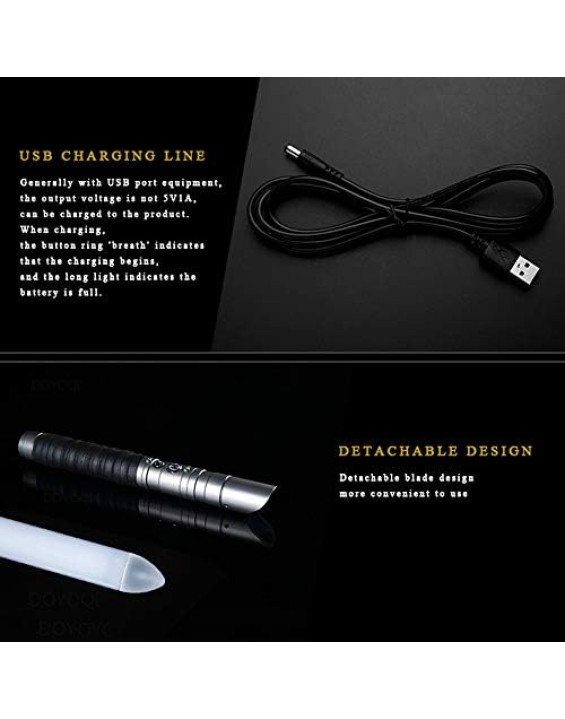 11 Color RGB Metal Rechargeable LED Lightsaber, Toy Sword