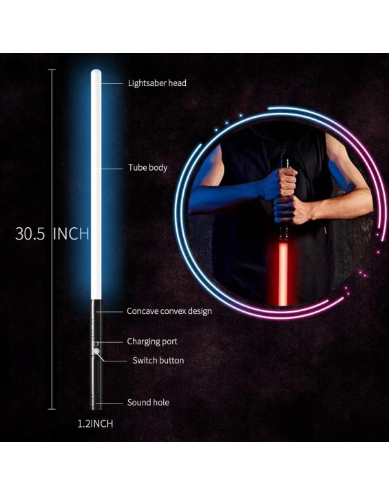 Dueling Light Sabers,RGB 7 Colors Changeable