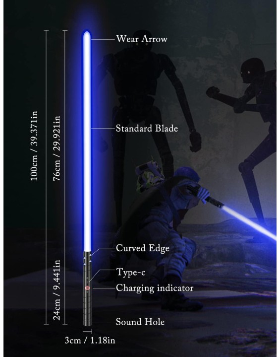  Lightsaber-Toy Fx-Saber Dueling-Force RGB-Sword - Type-C Rechargeable Metal Hilt Force Fx Dueling 15 Colors Real Lightsaber