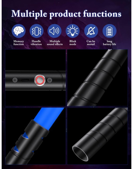  Lightsaber-Toy Fx-Saber Dueling-Force RGB-Sword - Type-C Rechargeable Metal Hilt Force Fx Dueling 15 Colors Real Lightsaber