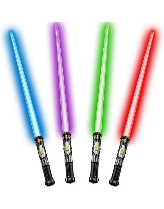 4 Pack Light up Sword Saber with FX Sound