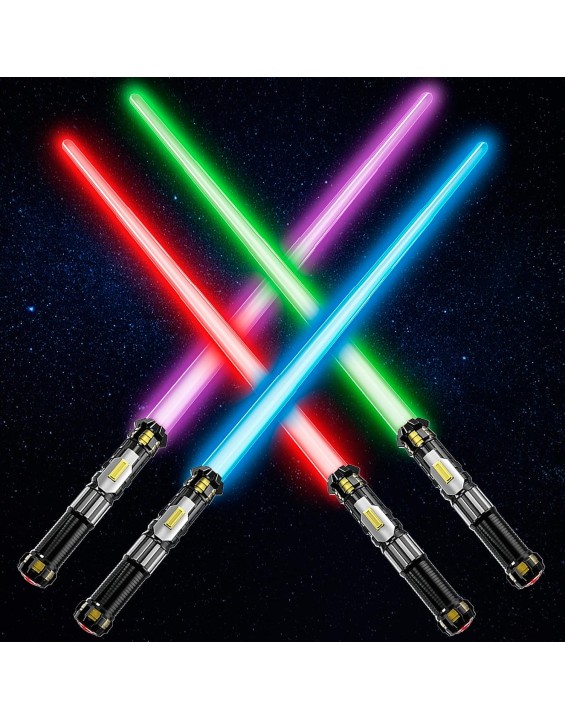 4 Pack Light up Sword Saber with FX Sound