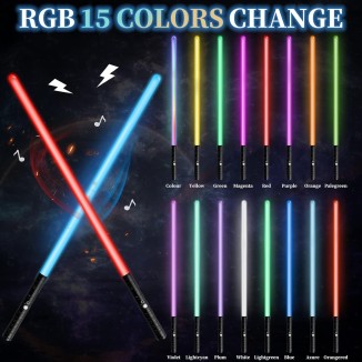 Lightsaber 2 Pack RGB 15 Colors Metal Hilt FX Light Saber