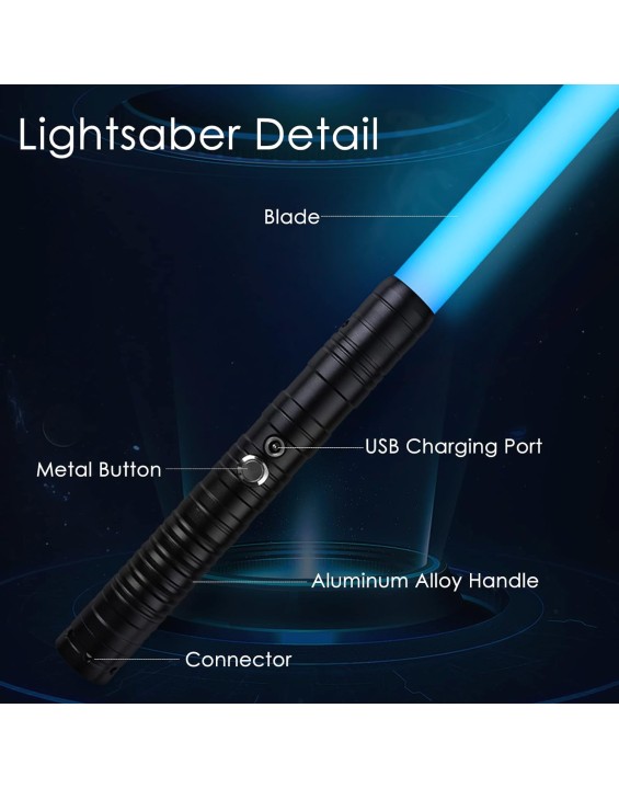 Lightsaber 2 Pack RGB 15 Colors Metal Hilt FX Light Saber