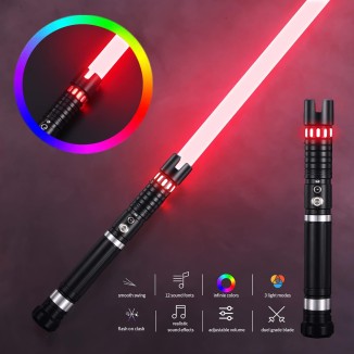 Dueling Lightsaber for Adults- Smooth Swing FX Lightsaber 10 Sounds Font Volume Adjustable RGB Real Lightsabers