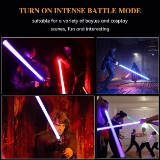 Dueling Lightsaber for Adults Smooth Swing Infinite Color Changing RGB Light Saber, 7 Preset Colors and FX Sound Changeable