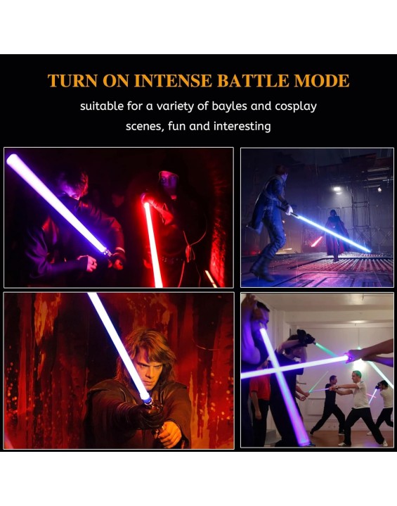 Dueling Lightsaber for Adults Smooth Swing Infinite Color Changing RGB Light Saber, 7 Preset Colors and FX Sound Changeable