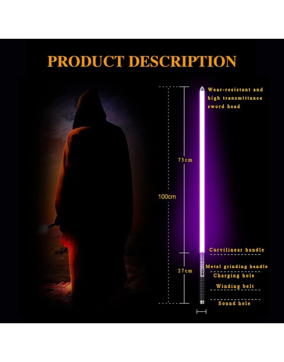 Dueling Lightsaber for Adults Smooth Swing Infinite Color Changing RGB Light Saber, 7 Preset Colors and FX Sound Changeable