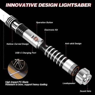 Motion Control Dueling Lightsaber - Smooth Swing Light Sabers 16 Colors 16 Sound Fonts Light Saber