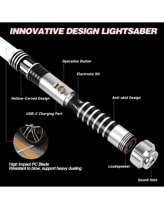 Motion Control Dueling Lightsaber - Smooth Swing Light Sabers 16 Colors 16 Sound Fonts Light Saber