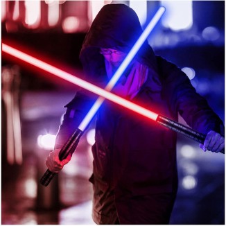 2pcs Dueling Light Sword Light Up Sword Toy RGB 7 Colors Rechargeable Light Saber