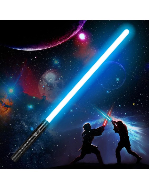 2pcs Dueling Light Sword Light Up Sword Toy RGB 7 Colors Rechargeable Light Saber