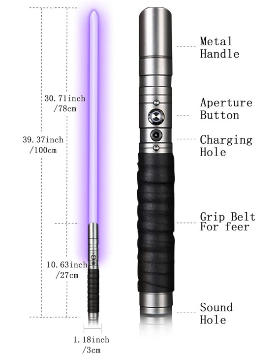 Light Saber with Metal Hilt 3 Mode Sound