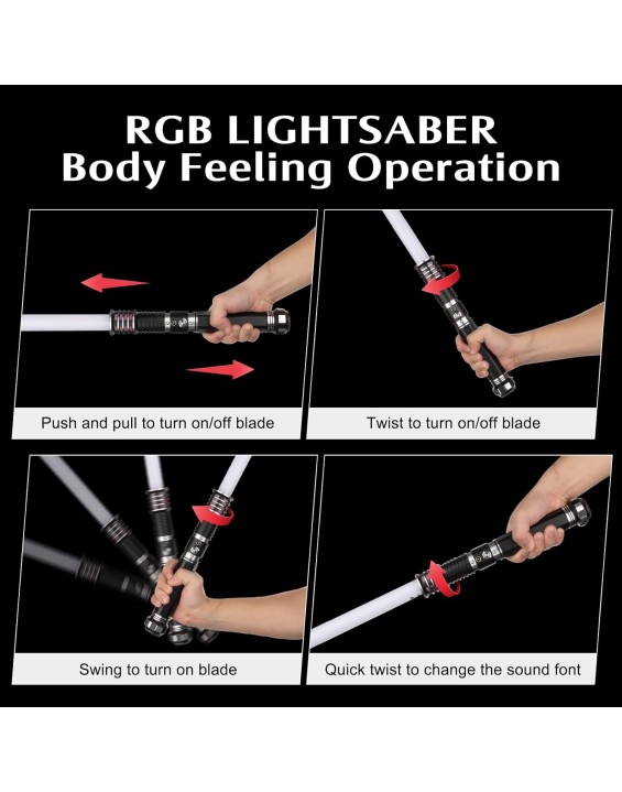 Dueling Light Sabers, Light Sabers Metal Hilt 16 Colors and 16 Sound Mode