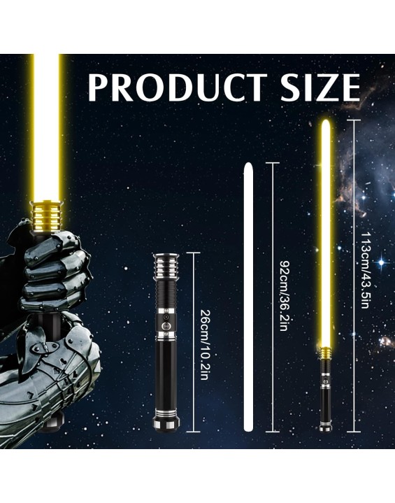 Dueling Light Sabers, Light Sabers Metal Hilt 16 Colors and 16 Sound Mode