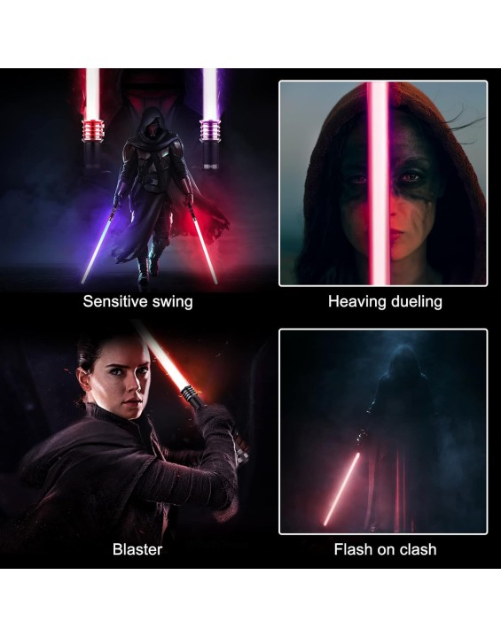 Dueling Light Sabers, Light Sabers Metal Hilt 16 Colors and 16 Sound Mode