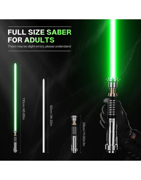 Motion Control Light Saber, Smooth Swing FX Dueling Lightsaber, 12 Set Sound Effects with 16 Colors