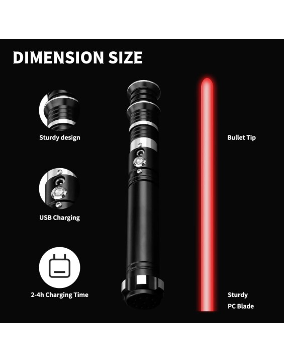 LWE11B 12 ColorsFX Sound for Kids, Teen Expandable Light Up Saber (Black)