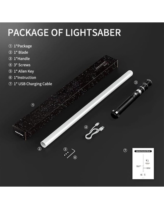 LWE11B 12 ColorsFX Sound for Kids, Teen Expandable Light Up Saber (Black)