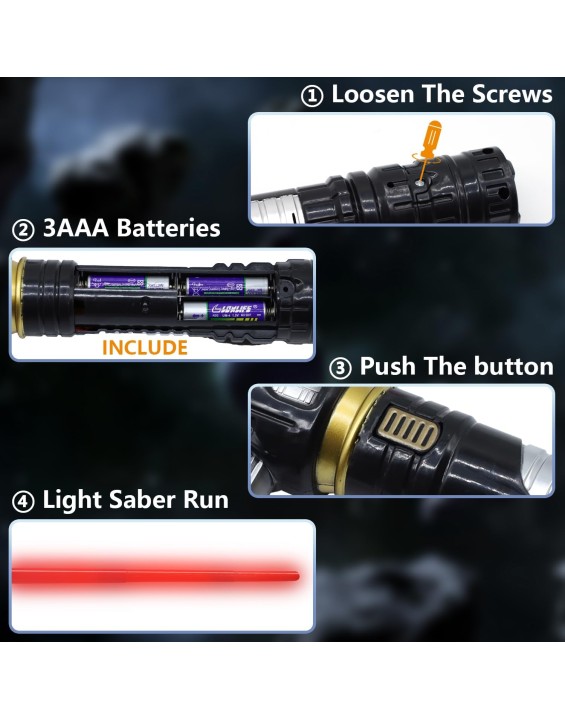 Light Up Saber for Kids, Red Light Swords with FX Sound