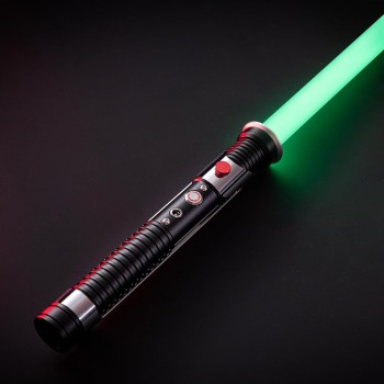 Smooth Swing Dueling Light Saber, Metal Material Lightsabers, RGB 16 Colors, FX Sound, Adjustable, Rechargeable Sword Suitable for Adults, Children, Birthdays, Halloween Role Play (Black)