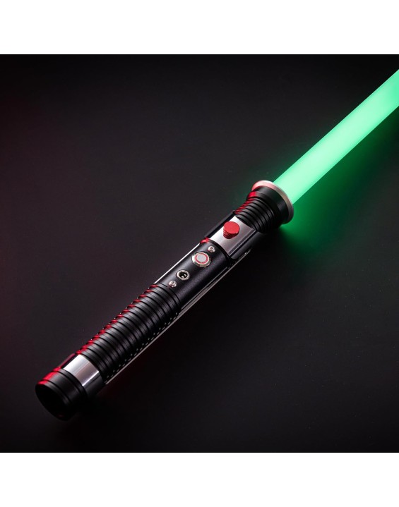 Smooth Swing Dueling Light Saber, Metal Material Lightsabers, RGB 16 Colors, FX Sound, Adjustable, Rechargeable Sword Suitable for Adults, Children, Birthdays, Halloween Role Play (Black)