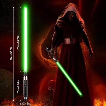 Smooth Swing Dueling Light Saber, Metal Material Lightsabers, RGB 16 Colors, FX Sound, Adjustable, Rechargeable Sword Suitable for Adults, Children, Birthdays, Halloween Role Play (Black)