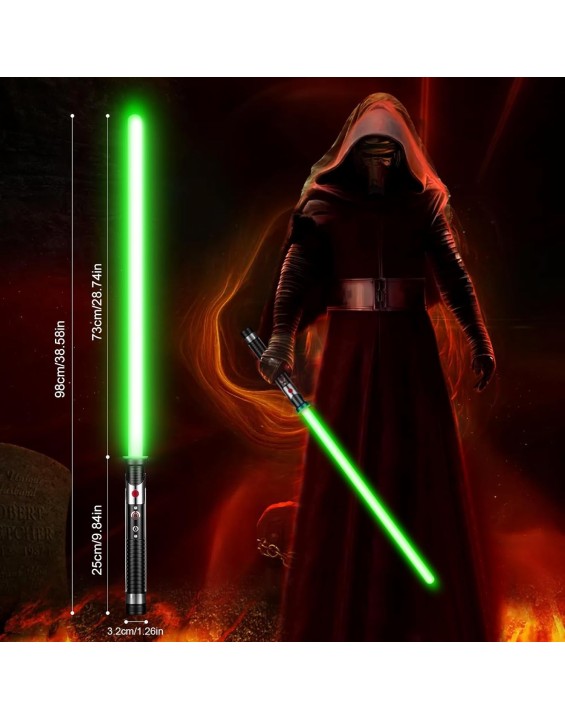 Smooth Swing Dueling Light Saber, Metal Material Lightsabers, RGB 16 Colors, FX Sound, Adjustable, Rechargeable Sword Suitable for Adults, Children, Birthdays, Halloween Role Play (Black)