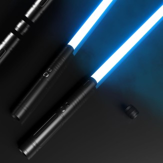 Two Dueling Light Sabers,RGB 15 Colors Changeable ,Premium Aluminium Alloy Hilt Light Saber