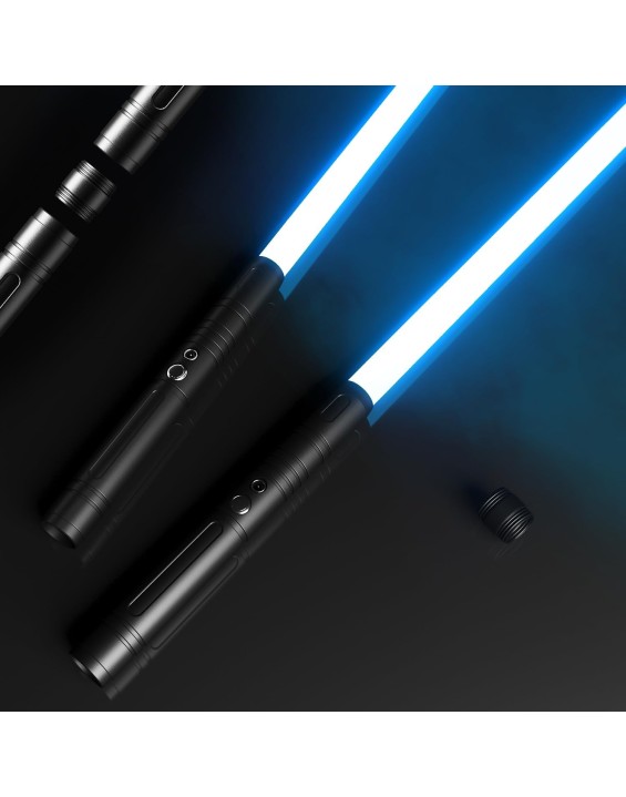 Two Dueling Light Sabers,RGB 15 Colors Changeable ,Premium Aluminium Alloy Hilt Light Saber