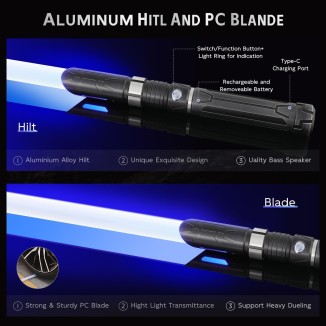 Heavy-Duty Lightsaber Smooth Swing Dueling Light Sabers