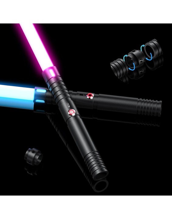 Lightsaber, LED Light Saber with 15 RGB Colors, Lightsabers for 3 Modes, Light Sabers with Connectors