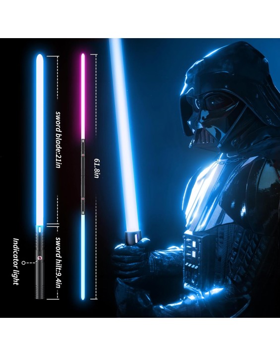 Lightsaber, LED Light Saber with 15 RGB Colors, Lightsabers for 3 Modes, Light Sabers with Connectors