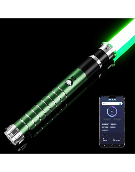 Upgrade RGB3.0 Smooth Swing Green Light Saber, Motion Control Dueling Light Saber 16 Sound Fonts Saber 